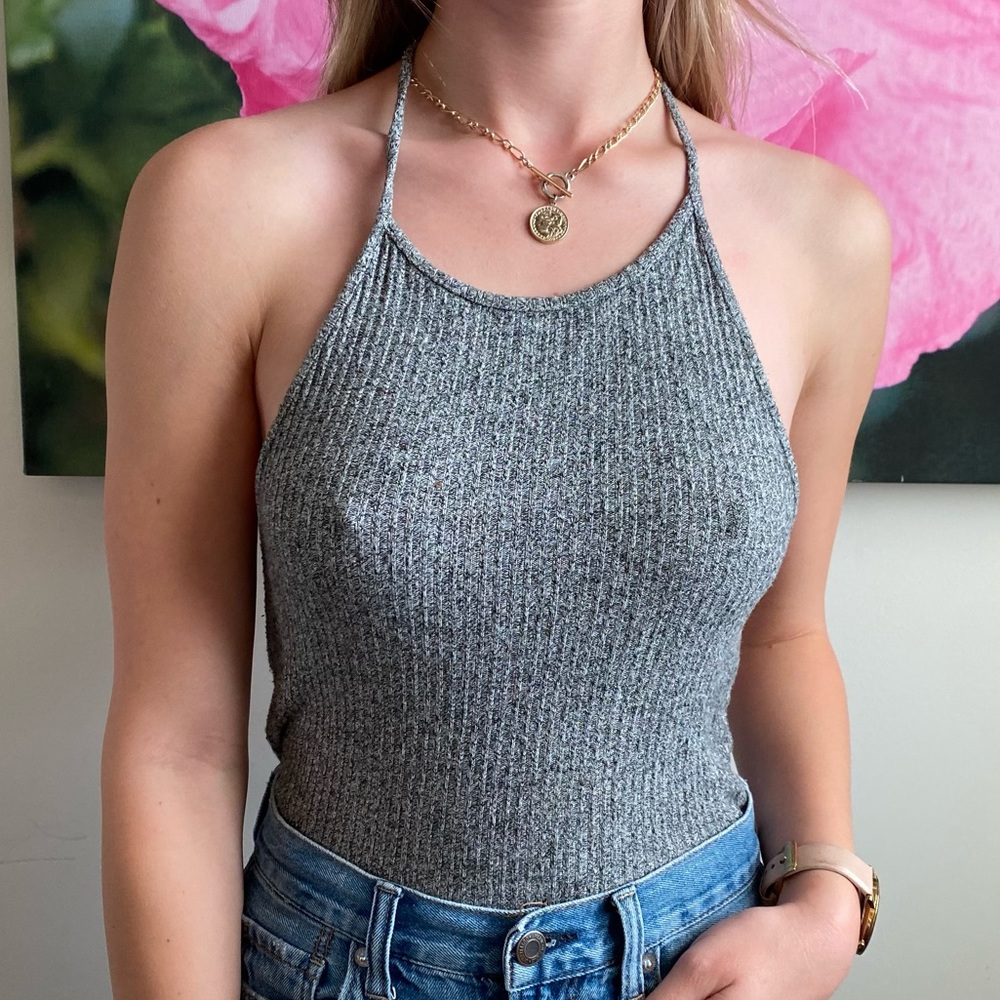 Salt & Pepper Brandy Halter Top